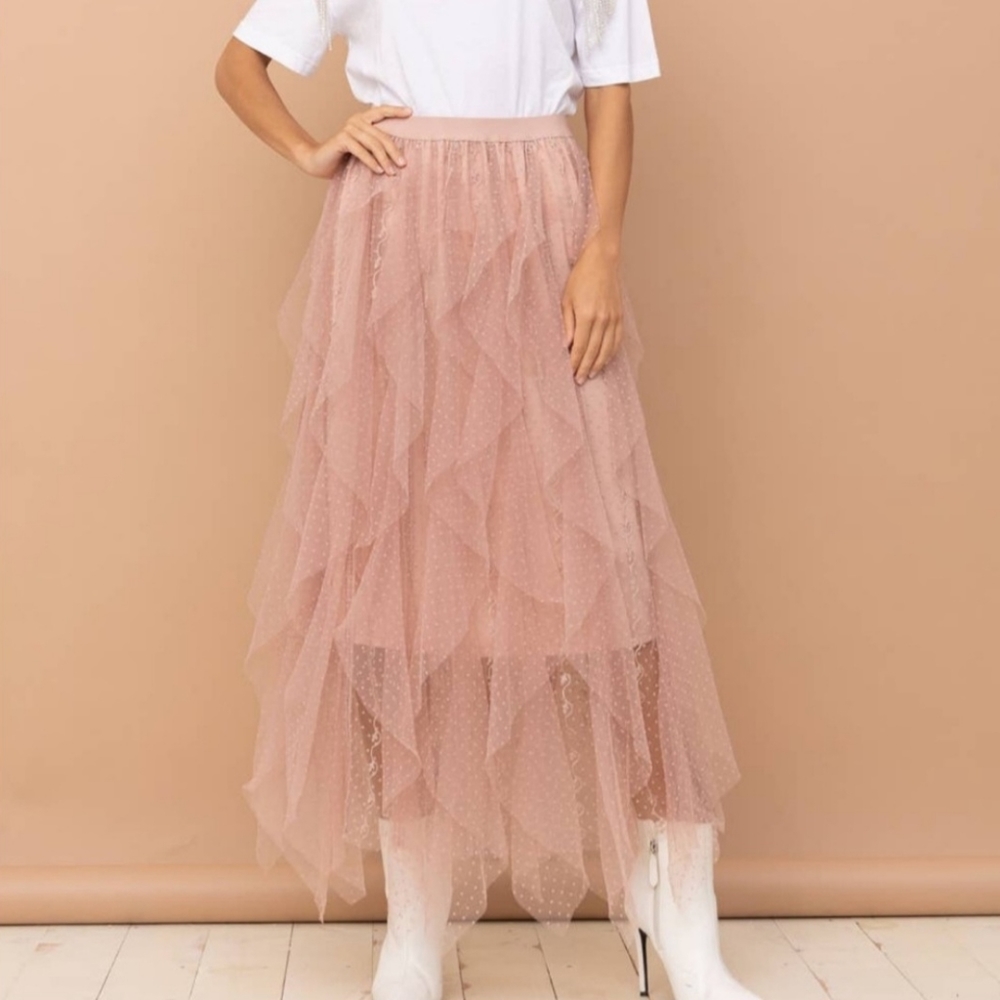Blue B tiered skirt